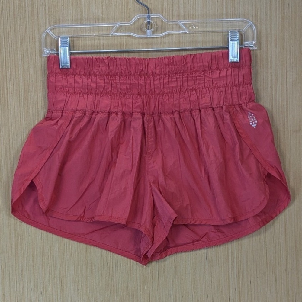 Free People Movement The Way‎ Home Shorts Small Red Pink High Waist Athletic Gym